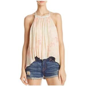 Free People Large Pastel Swing Cami Top Spaghetti Strap Season in the Sun